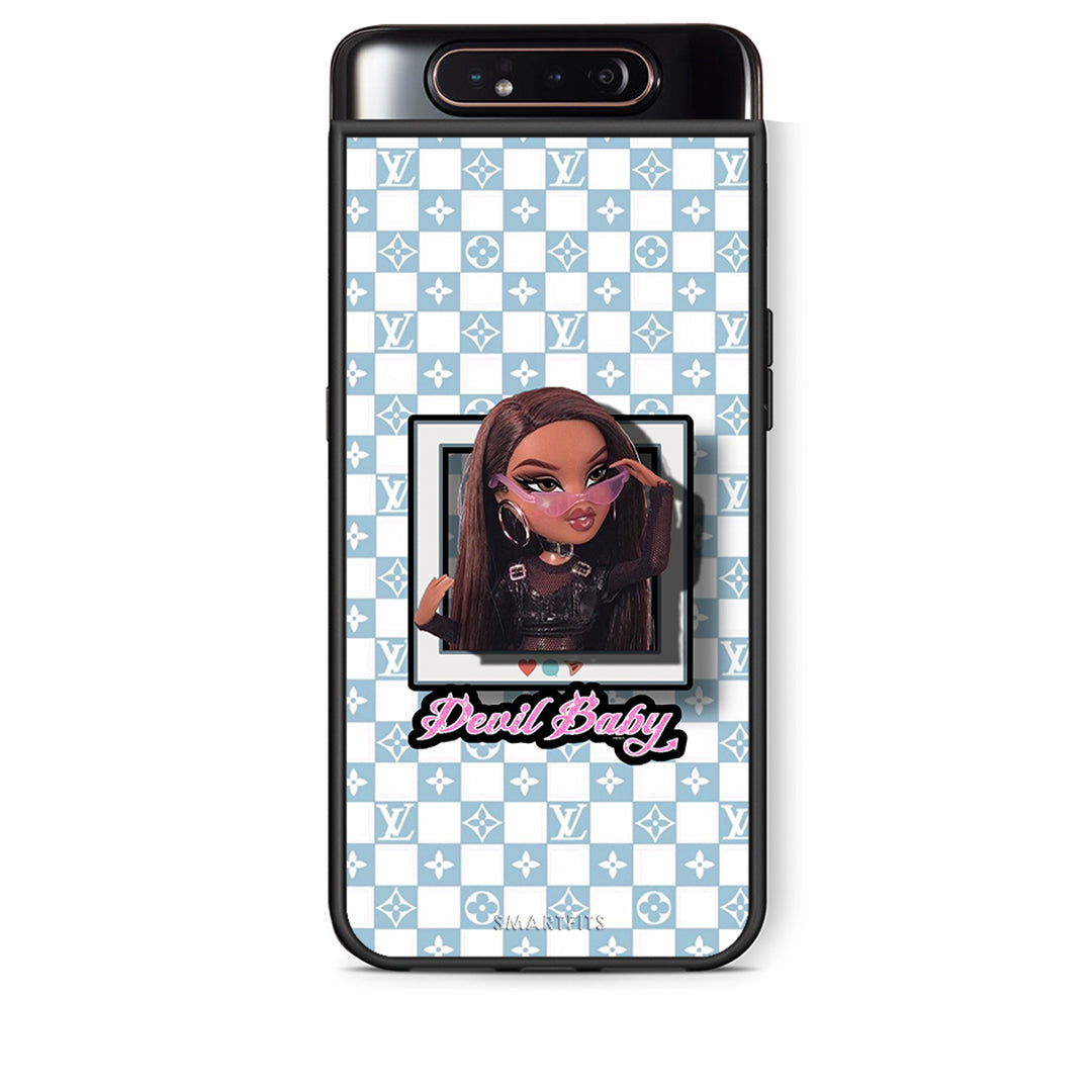 Samsung A80 Devil Baby Θήκη Αγίου Βαλεντίνου από τη Smartfits με σχέδιο στο πίσω μέρος και μαύρο περίβλημα | Smartphone case with colorful back and black bezels by Smartfits