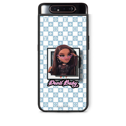 Samsung A80 Devil Baby Θήκη Αγίου Βαλεντίνου από τη Smartfits με σχέδιο στο πίσω μέρος και μαύρο περίβλημα | Smartphone case with colorful back and black bezels by Smartfits