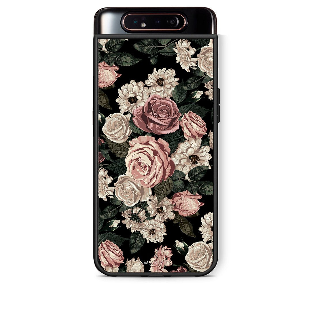 4 - Samsung A80 Wild Roses Flower case, cover, bumper