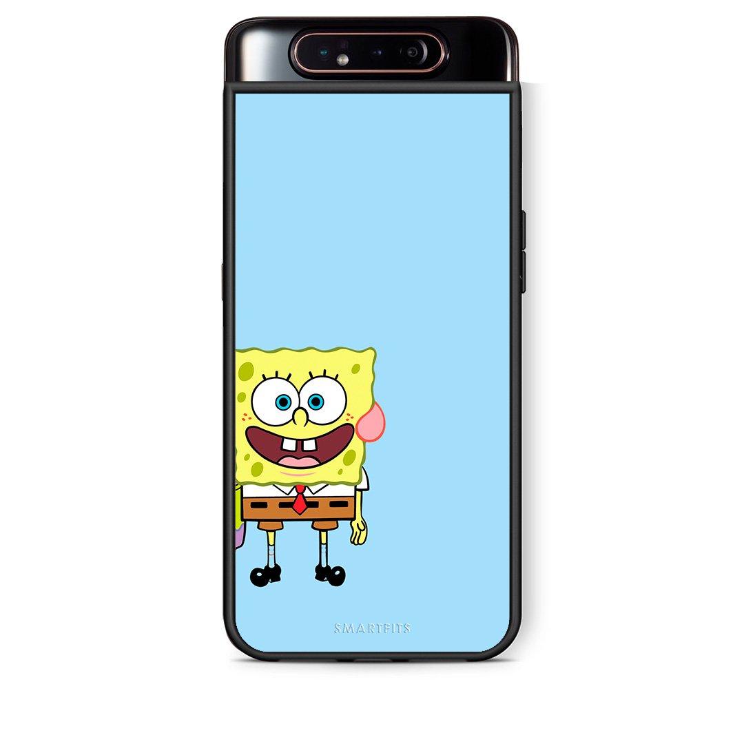 Samsung A80 Friends Bob θήκη από τη Smartfits με σχέδιο στο πίσω μέρος και μαύρο περίβλημα | Smartphone case with colorful back and black bezels by Smartfits