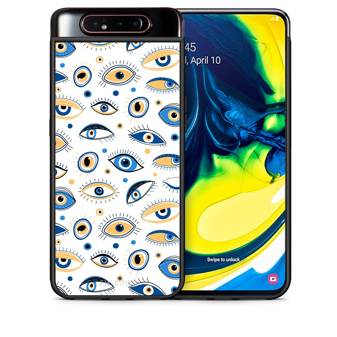 Θήκη Samsung A80 Ftou Ftou από τη Smartfits με σχέδιο στο πίσω μέρος και μαύρο περίβλημα | Samsung A80 Ftou Ftou case with colorful back and black bezels