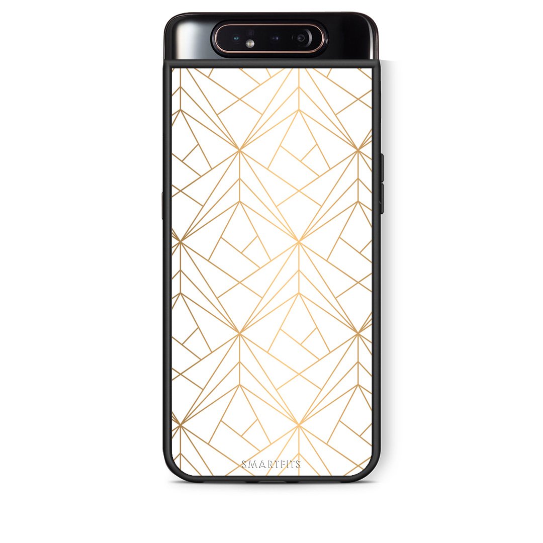 111 - Samsung A80 Luxury White Geometric case, cover, bumper