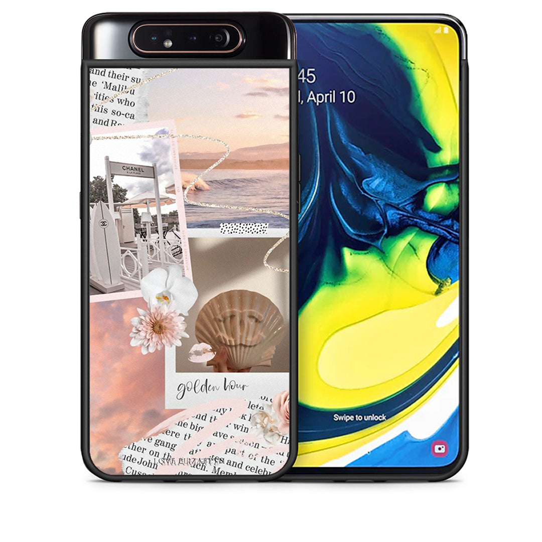 Θήκη Αγίου Βαλεντίνου Samsung A80 Golden Hour από τη Smartfits με σχέδιο στο πίσω μέρος και μαύρο περίβλημα | Samsung A80 Golden Hour case with colorful back and black bezels