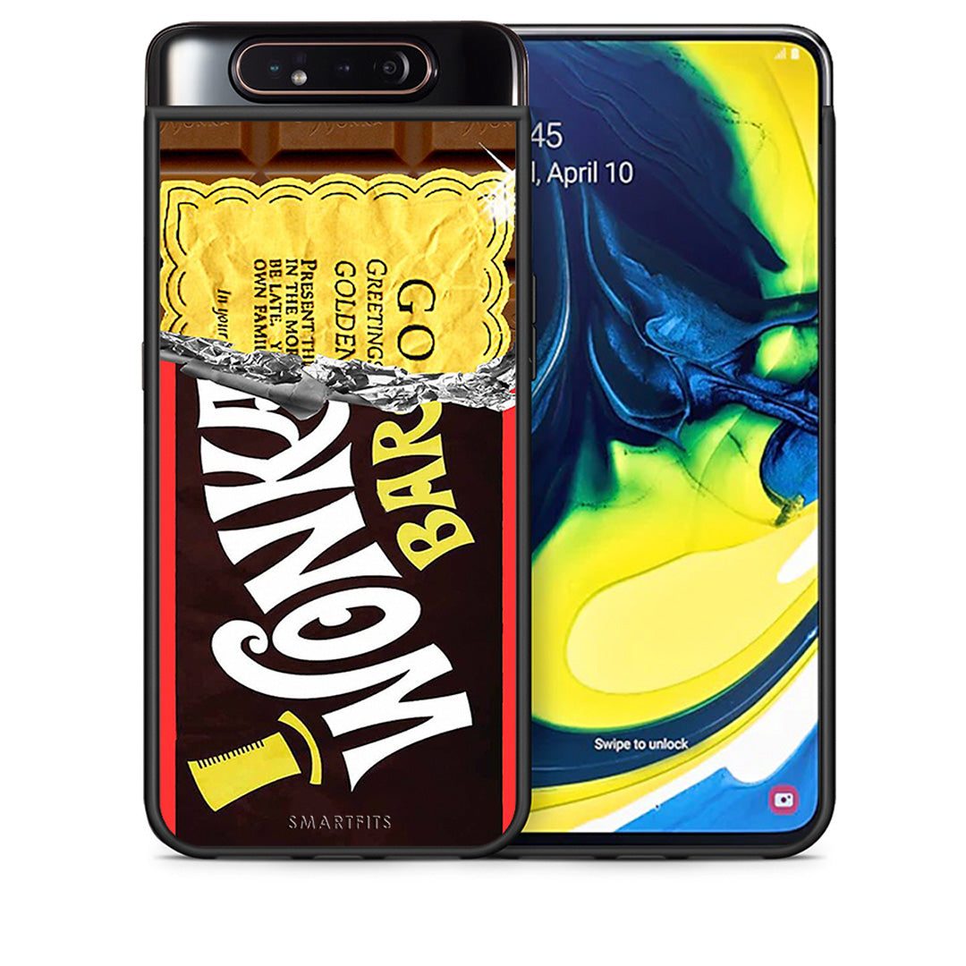 Θήκη Samsung A80 Golden Ticket από τη Smartfits με σχέδιο στο πίσω μέρος και μαύρο περίβλημα | Samsung A80 Golden Ticket case with colorful back and black bezels