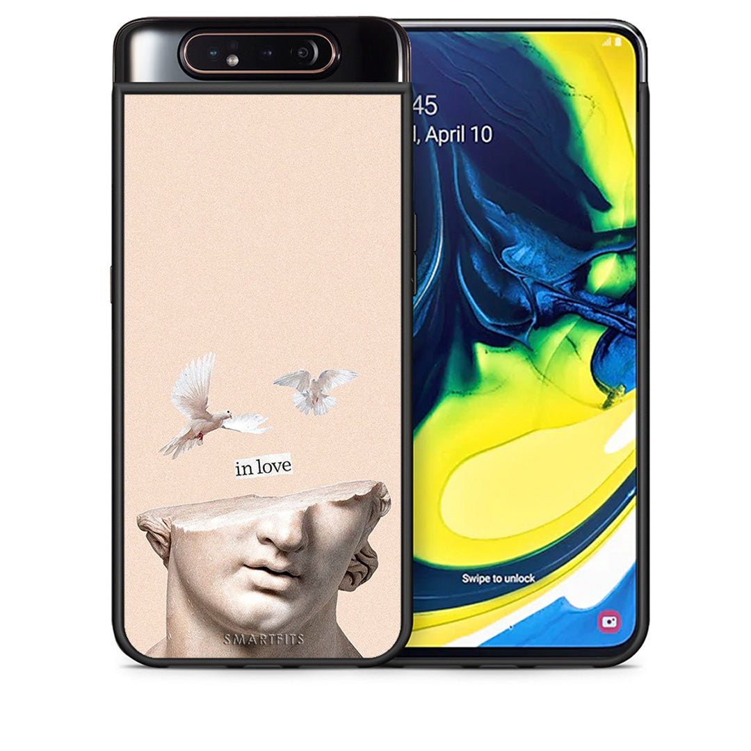 Θήκη Samsung A80 In Love από τη Smartfits με σχέδιο στο πίσω μέρος και μαύρο περίβλημα | Samsung A80 In Love case with colorful back and black bezels