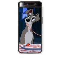 Thumbnail for Samsung A80 Lady And Tramp 1 Θήκη Αγίου Βαλεντίνου από τη Smartfits με σχέδιο στο πίσω μέρος και μαύρο περίβλημα | Smartphone case with colorful back and black bezels by Smartfits
