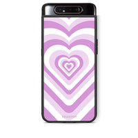 Thumbnail for Samsung A80 Lilac Hearts θήκη από τη Smartfits με σχέδιο στο πίσω μέρος και μαύρο περίβλημα | Smartphone case with colorful back and black bezels by Smartfits