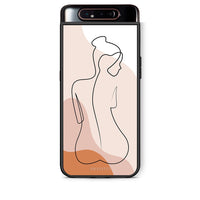 Thumbnail for Samsung A80 LineArt Woman θήκη από τη Smartfits με σχέδιο στο πίσω μέρος και μαύρο περίβλημα | Smartphone case with colorful back and black bezels by Smartfits
