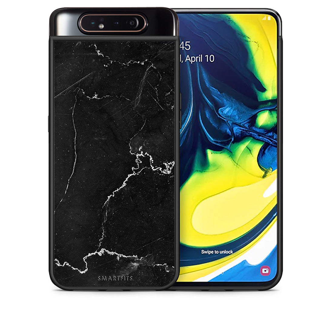 Θήκη Samsung A80 Marble Black από τη Smartfits με σχέδιο στο πίσω μέρος και μαύρο περίβλημα | Samsung A80 Marble Black case with colorful back and black bezels