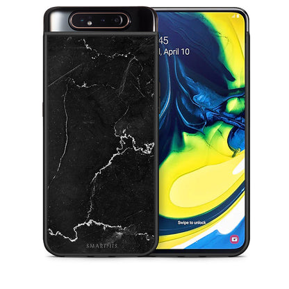 Θήκη Samsung A80 Marble Black από τη Smartfits με σχέδιο στο πίσω μέρος και μαύρο περίβλημα | Samsung A80 Marble Black case with colorful back and black bezels
