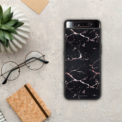 Marble Black Rosegold - Samsung Galaxy A80 θήκη