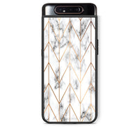 Thumbnail for 44 - Samsung A80 Gold Geometric Marble case, cover, bumper
