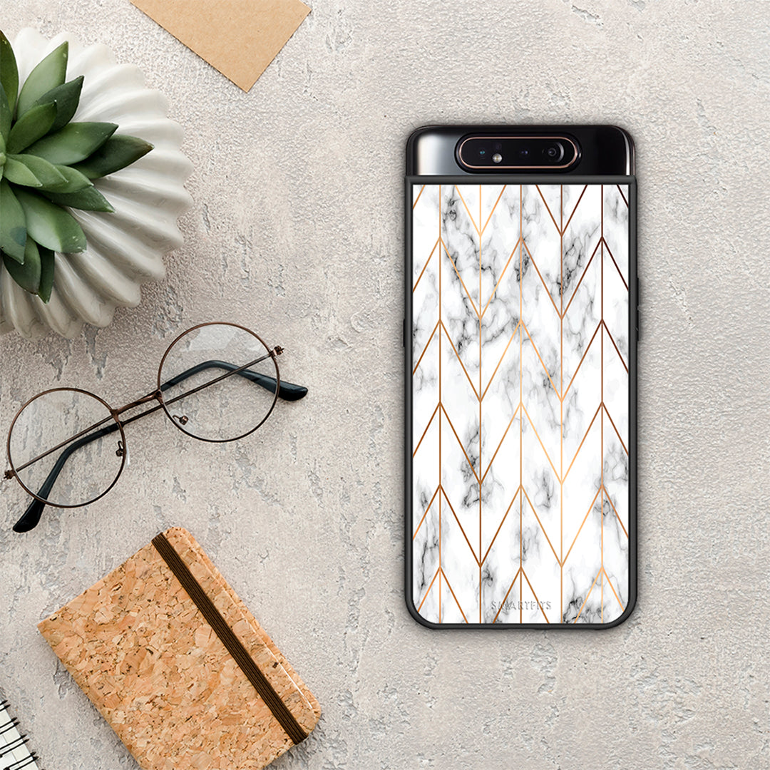 Marble Gold Geometric - Samsung Galaxy A80 θήκη
