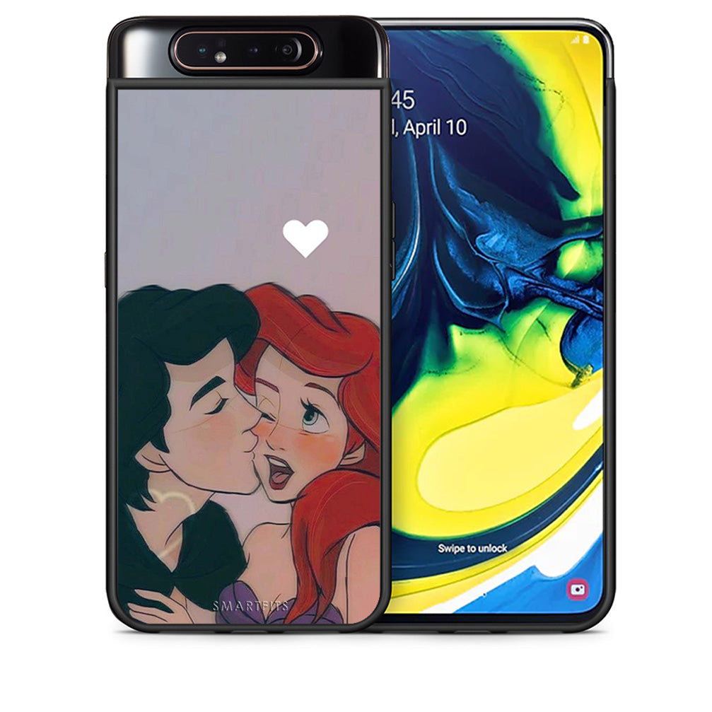 Θήκη Αγίου Βαλεντίνου Samsung A80 Mermaid Love από τη Smartfits με σχέδιο στο πίσω μέρος και μαύρο περίβλημα | Samsung A80 Mermaid Love case with colorful back and black bezels