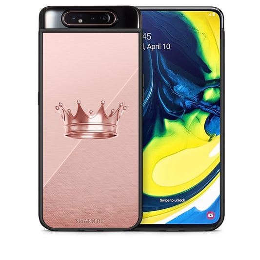 Θήκη Samsung A80 Crown Minimal από τη Smartfits με σχέδιο στο πίσω μέρος και μαύρο περίβλημα | Samsung A80 Crown Minimal case with colorful back and black bezels