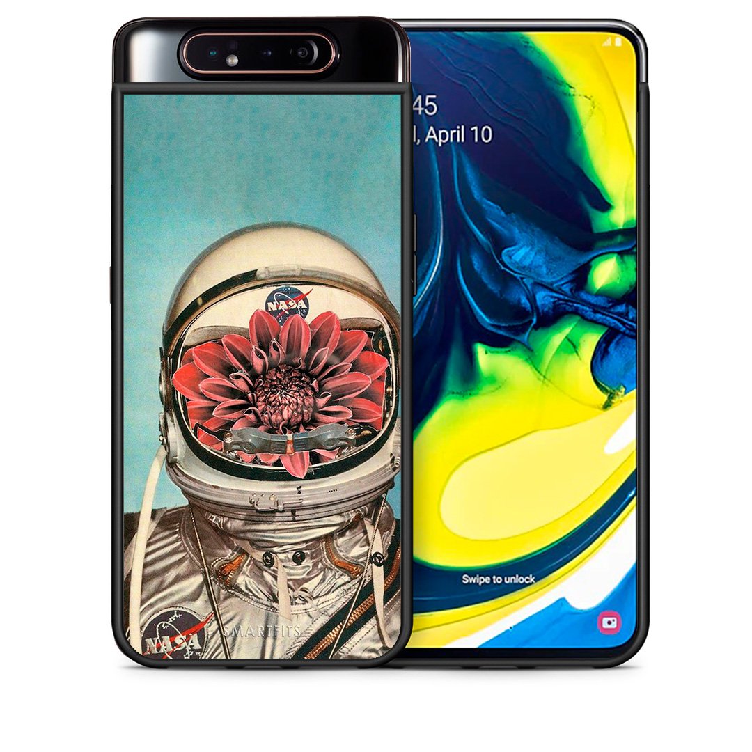 Θήκη Samsung A80 Nasa Bloom από τη Smartfits με σχέδιο στο πίσω μέρος και μαύρο περίβλημα | Samsung A80 Nasa Bloom case with colorful back and black bezels