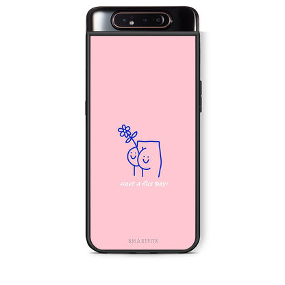 Samsung A80 Nice Day θήκη από τη Smartfits με σχέδιο στο πίσω μέρος και μαύρο περίβλημα | Smartphone case with colorful back and black bezels by Smartfits