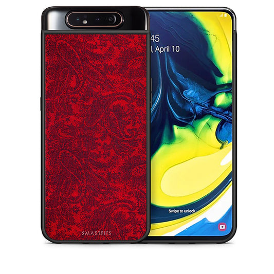 Θήκη Samsung A80 Paisley Cashmere από τη Smartfits με σχέδιο στο πίσω μέρος και μαύρο περίβλημα | Samsung A80 Paisley Cashmere case with colorful back and black bezels