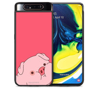 Thumbnail for Θήκη Αγίου Βαλεντίνου Samsung A80 Pig Love 1 από τη Smartfits με σχέδιο στο πίσω μέρος και μαύρο περίβλημα | Samsung A80 Pig Love 1 case with colorful back and black bezels