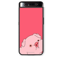 Thumbnail for Samsung A80 Pig Love 1 Θήκη Αγίου Βαλεντίνου από τη Smartfits με σχέδιο στο πίσω μέρος και μαύρο περίβλημα | Smartphone case with colorful back and black bezels by Smartfits