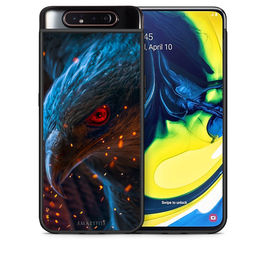 Θήκη Samsung A80 Eagle PopArt από τη Smartfits με σχέδιο στο πίσω μέρος και μαύρο περίβλημα | Samsung A80 Eagle PopArt case with colorful back and black bezels