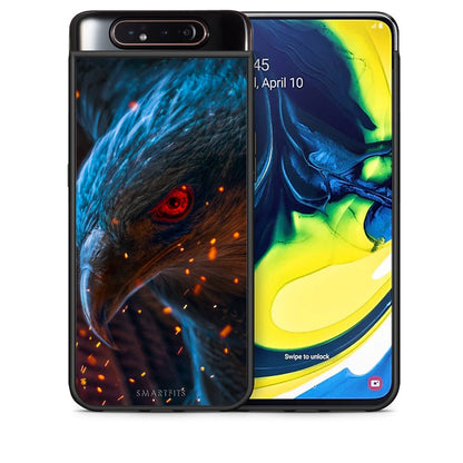 Θήκη Samsung A80 Eagle PopArt από τη Smartfits με σχέδιο στο πίσω μέρος και μαύρο περίβλημα | Samsung A80 Eagle PopArt case with colorful back and black bezels