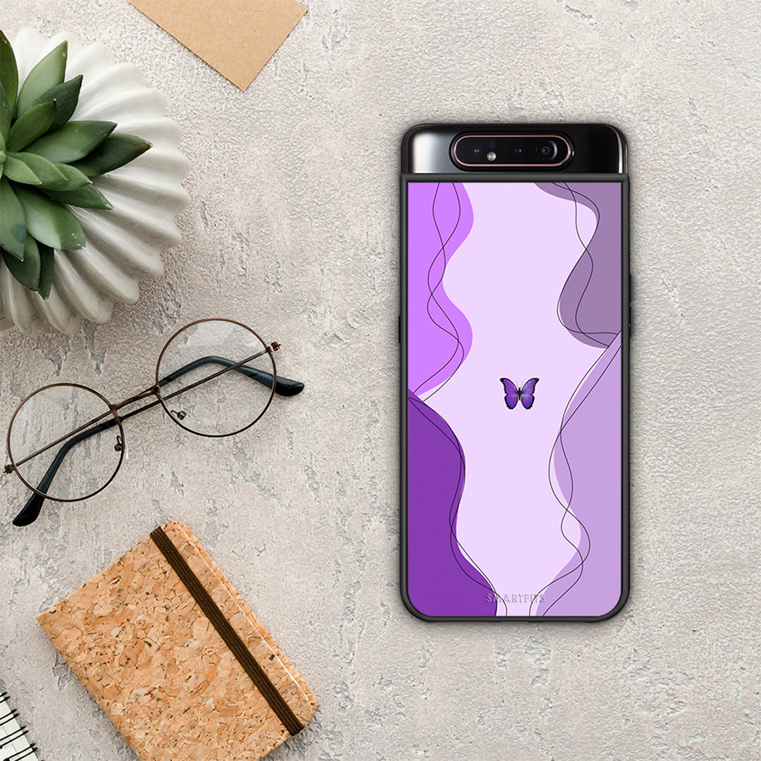 Purple Mariposa - Samsung Galaxy A80 θήκη