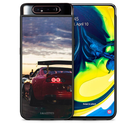 Θήκη Samsung A80 Racing Supra από τη Smartfits με σχέδιο στο πίσω μέρος και μαύρο περίβλημα | Samsung A80 Racing Supra case with colorful back and black bezels