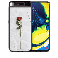 Thumbnail for Θήκη Samsung A80 Red Rose από τη Smartfits με σχέδιο στο πίσω μέρος και μαύρο περίβλημα | Samsung A80 Red Rose case with colorful back and black bezels
