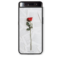 Thumbnail for Samsung A80 Red Rose θήκη από τη Smartfits με σχέδιο στο πίσω μέρος και μαύρο περίβλημα | Smartphone case with colorful back and black bezels by Smartfits