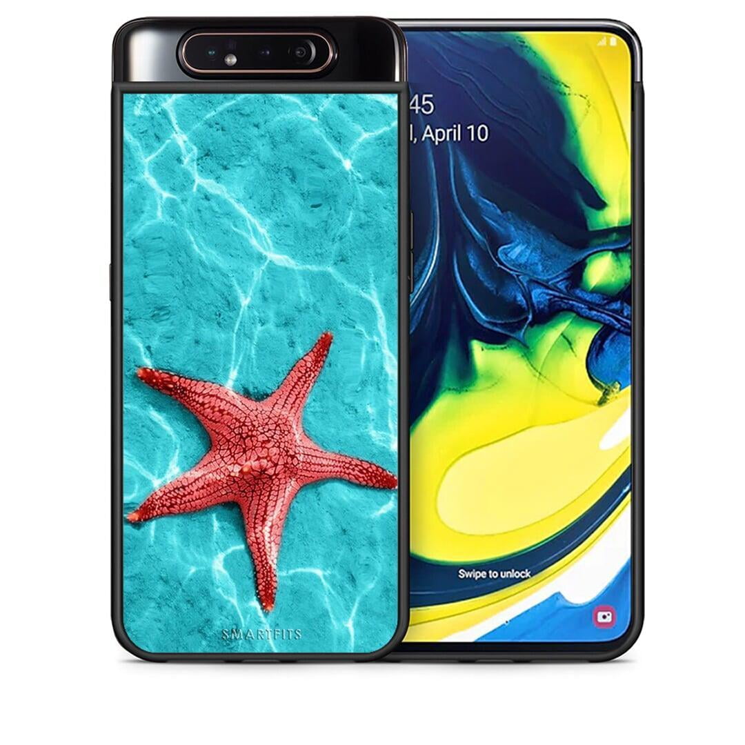 Θήκη Samsung A80 Red Starfish από τη Smartfits με σχέδιο στο πίσω μέρος και μαύρο περίβλημα | Samsung A80 Red Starfish case with colorful back and black bezels