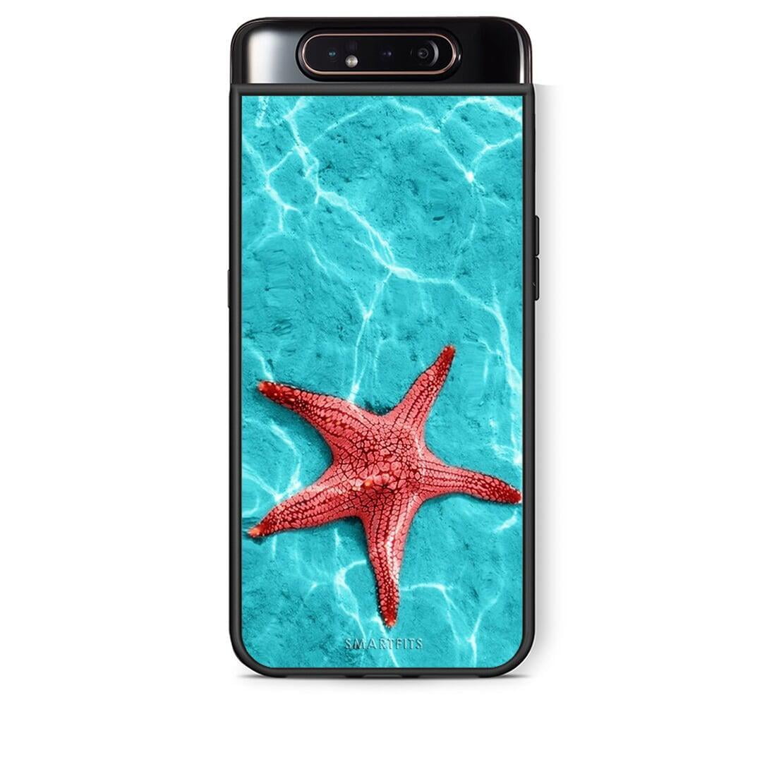 Samsung A80 Red Starfish Θήκη από τη Smartfits με σχέδιο στο πίσω μέρος και μαύρο περίβλημα | Smartphone case with colorful back and black bezels by Smartfits