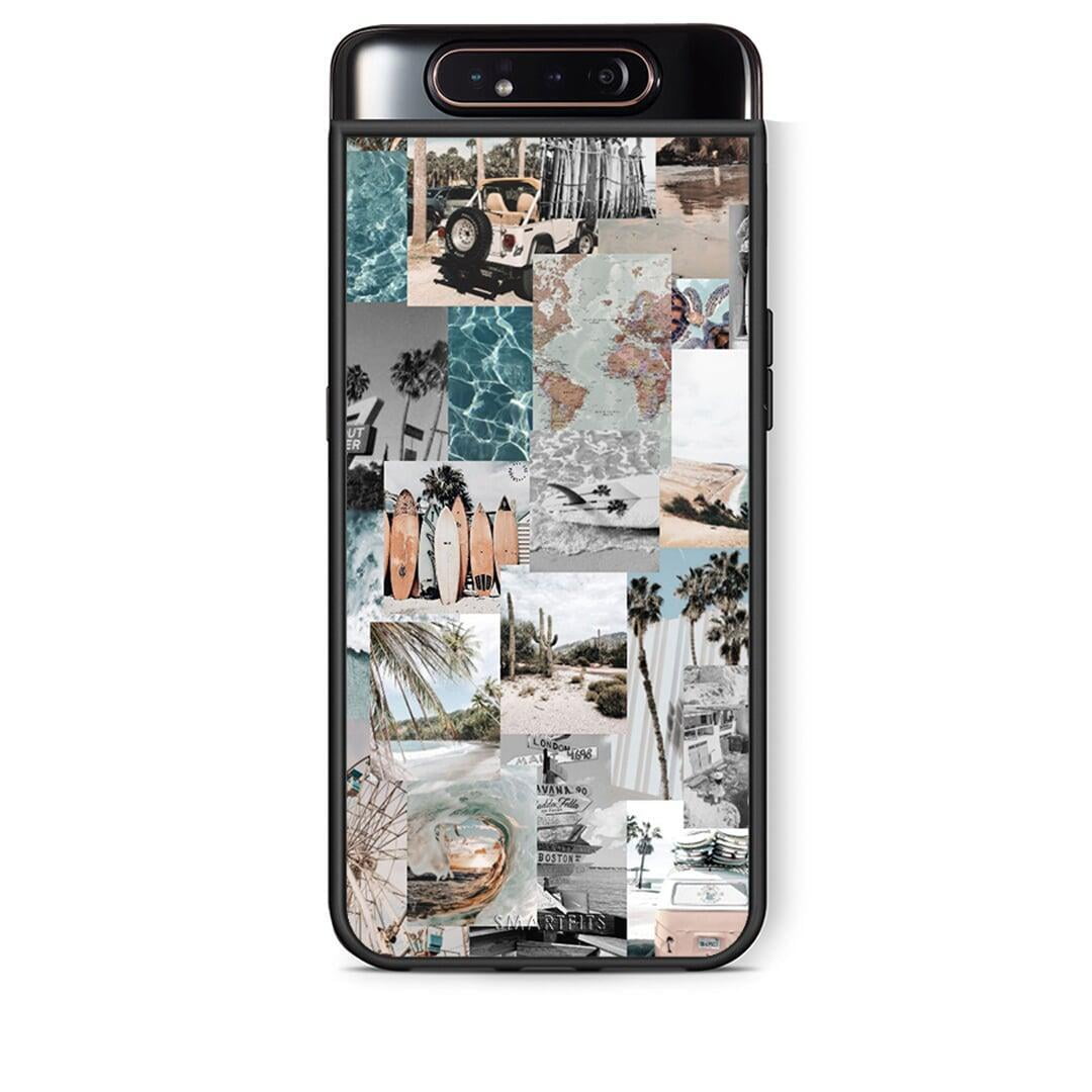 Samsung A80 Retro Beach Life Θήκη από τη Smartfits με σχέδιο στο πίσω μέρος και μαύρο περίβλημα | Smartphone case with colorful back and black bezels by Smartfits