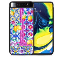 Thumbnail for Θήκη Samsung A80 Retro Spring από τη Smartfits με σχέδιο στο πίσω μέρος και μαύρο περίβλημα | Samsung A80 Retro Spring case with colorful back and black bezels