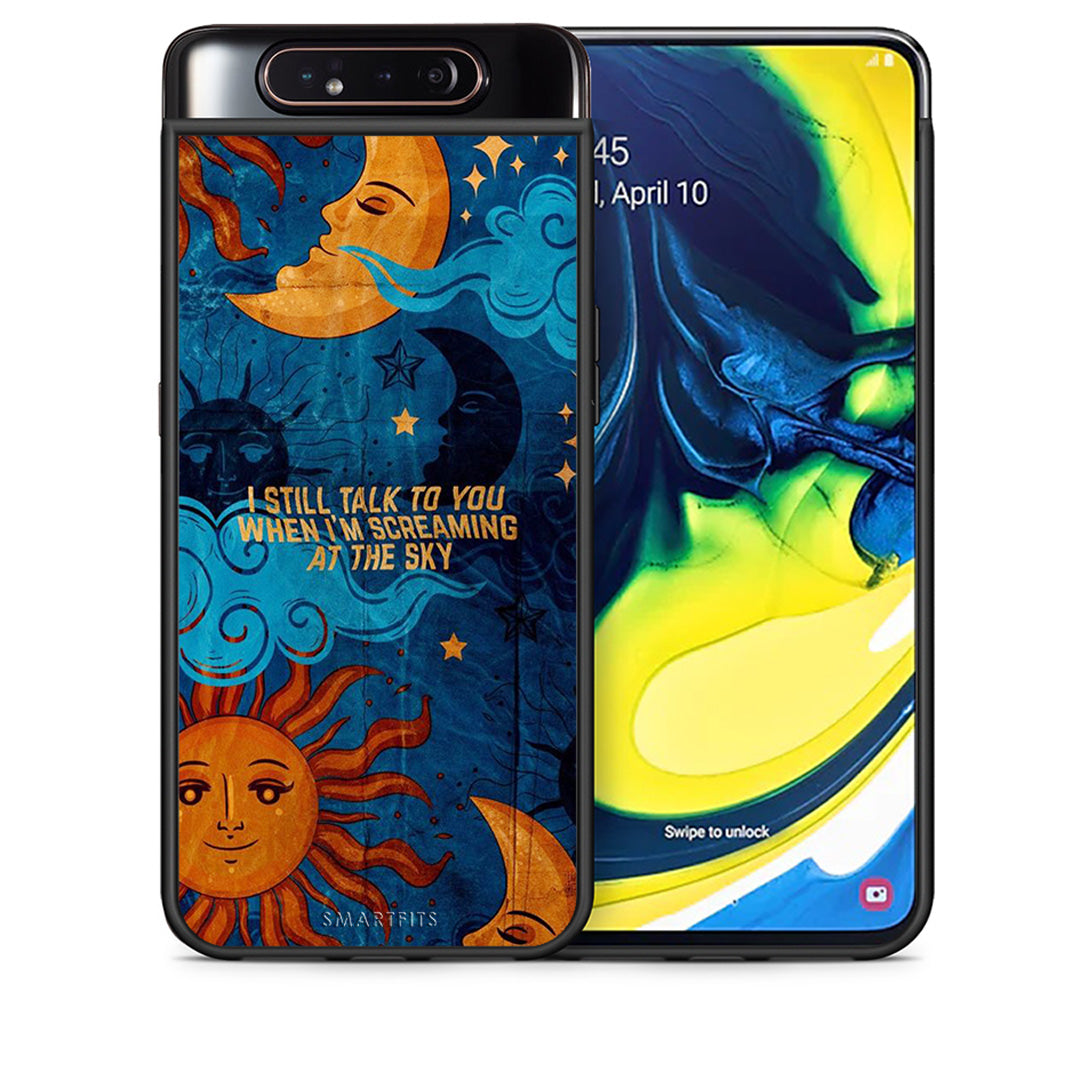 Θήκη Samsung A80 Screaming Sky από τη Smartfits με σχέδιο στο πίσω μέρος και μαύρο περίβλημα | Samsung A80 Screaming Sky case with colorful back and black bezels