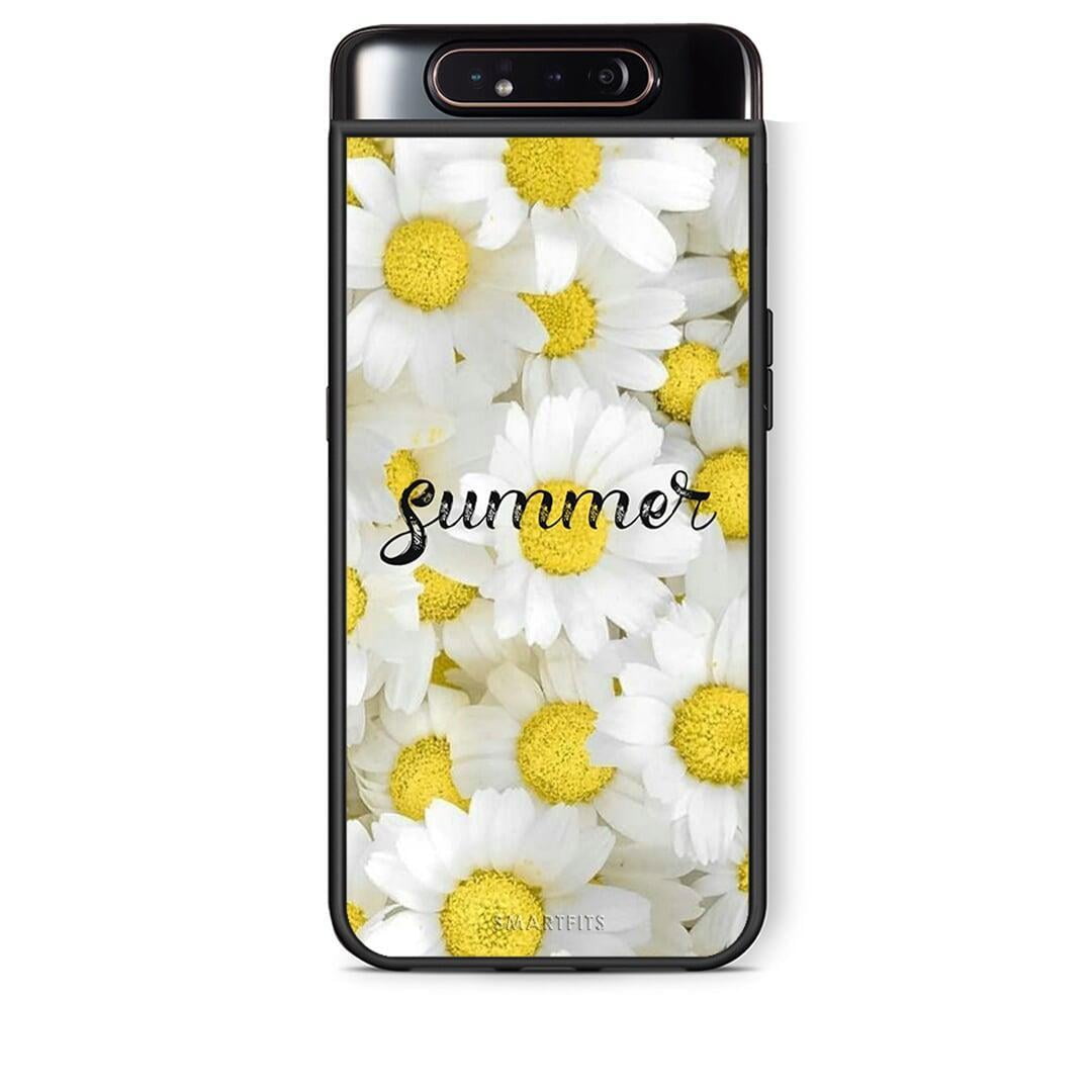 Samsung A80 Summer Daisies Θήκη από τη Smartfits με σχέδιο στο πίσω μέρος και μαύρο περίβλημα | Smartphone case with colorful back and black bezels by Smartfits