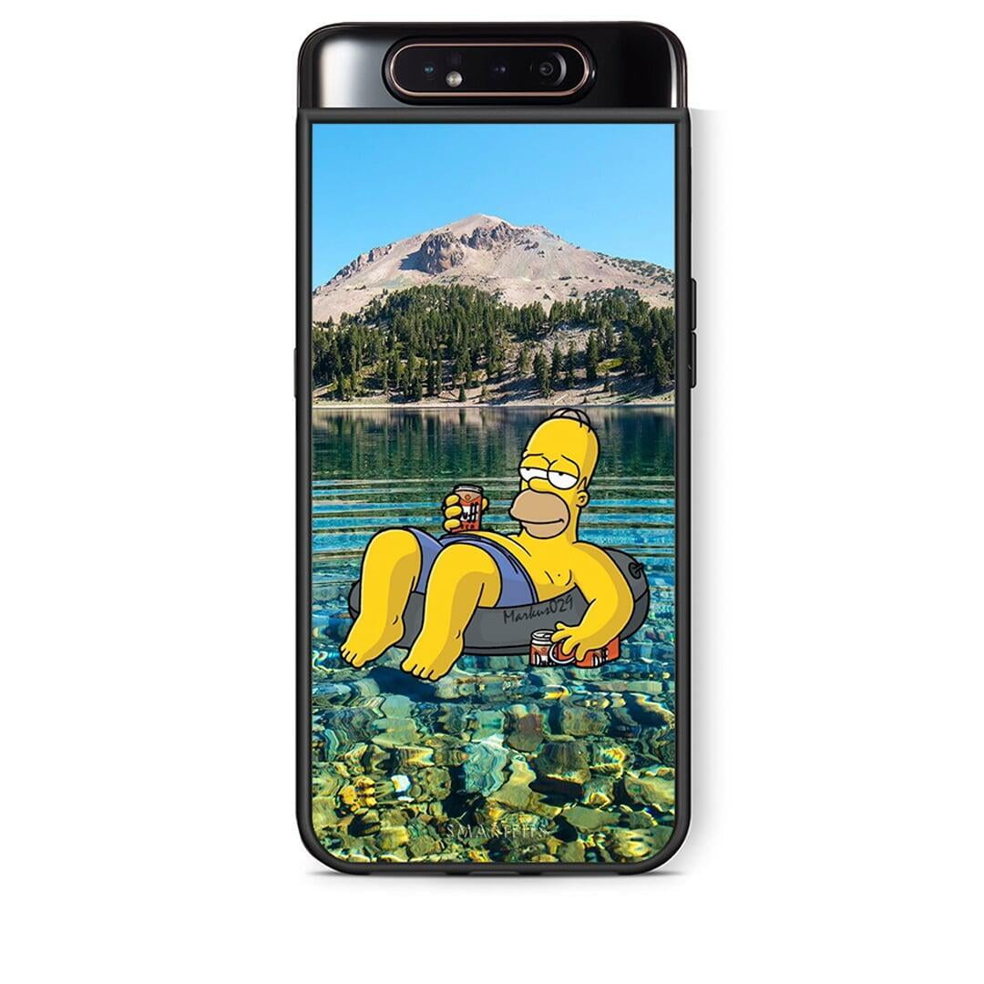 Samsung A80 Summer Happiness Θήκη από τη Smartfits με σχέδιο στο πίσω μέρος και μαύρο περίβλημα | Smartphone case with colorful back and black bezels by Smartfits