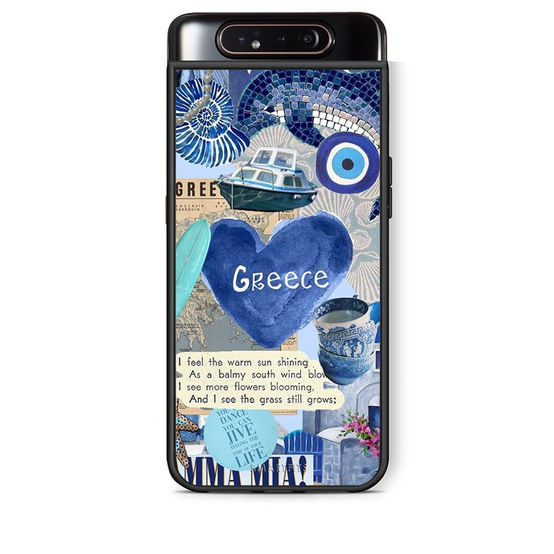 Samsung A80 Summer In Greece Θήκη από τη Smartfits με σχέδιο στο πίσω μέρος και μαύρο περίβλημα | Smartphone case with colorful back and black bezels by Smartfits