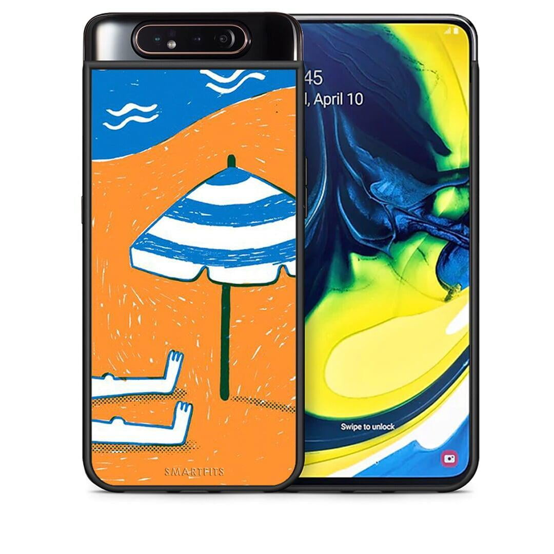 Θήκη Samsung A80 Summering από τη Smartfits με σχέδιο στο πίσω μέρος και μαύρο περίβλημα | Samsung A80 Summering case with colorful back and black bezels