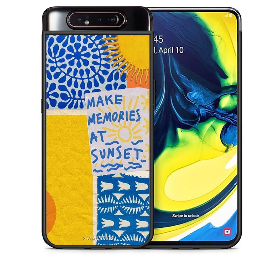 Θήκη Samsung A80 Sunset Memories από τη Smartfits με σχέδιο στο πίσω μέρος και μαύρο περίβλημα | Samsung A80 Sunset Memories case with colorful back and black bezels