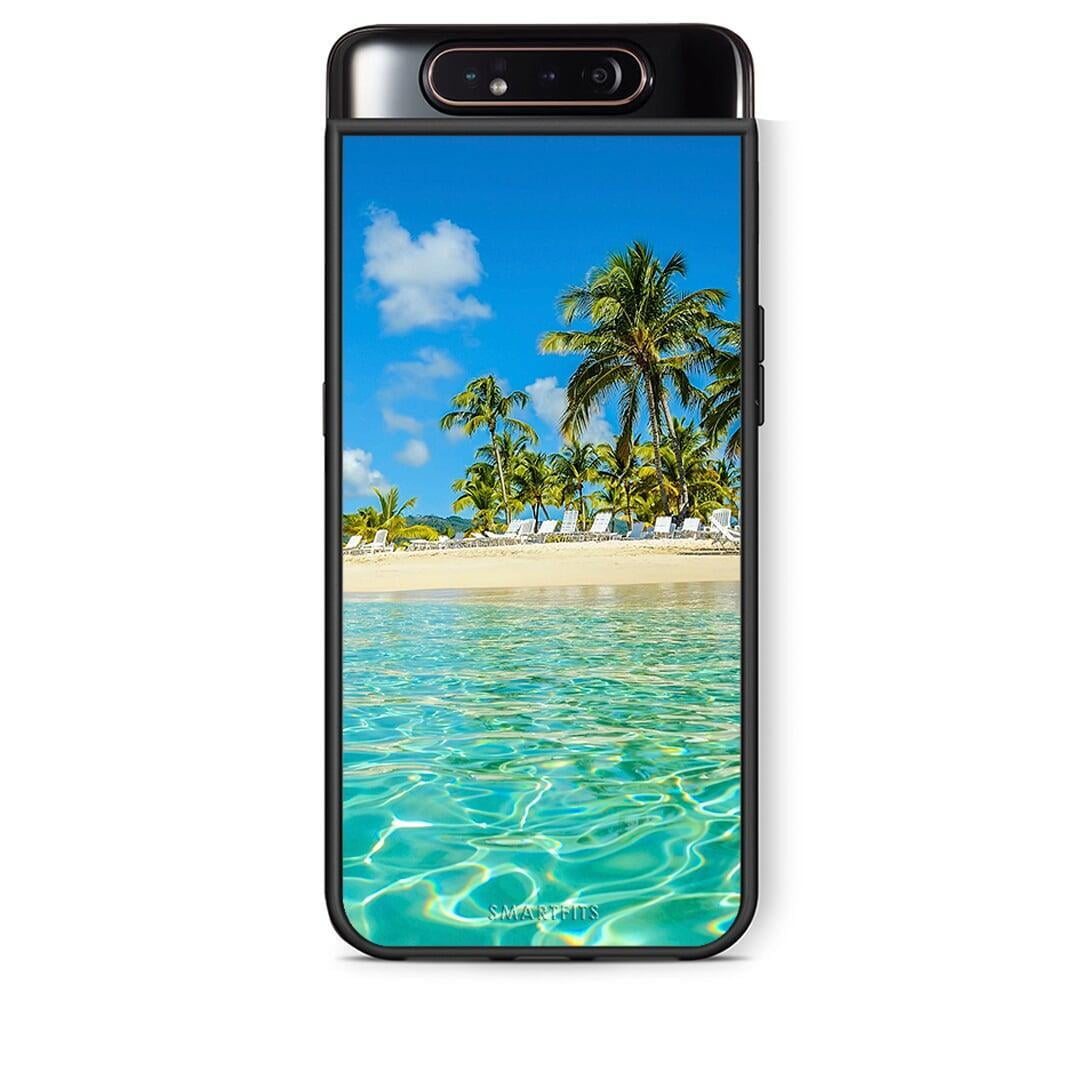 Samsung A80 Tropical Vibes Θήκη από τη Smartfits με σχέδιο στο πίσω μέρος και μαύρο περίβλημα | Smartphone case with colorful back and black bezels by Smartfits