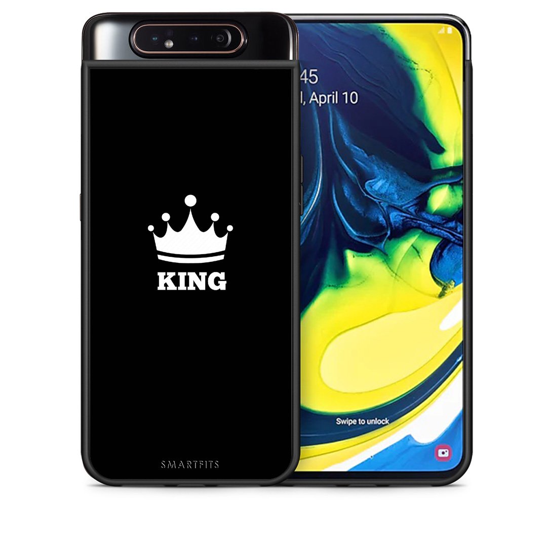 Θήκη Samsung A80 King Valentine από τη Smartfits με σχέδιο στο πίσω μέρος και μαύρο περίβλημα | Samsung A80 King Valentine case with colorful back and black bezels