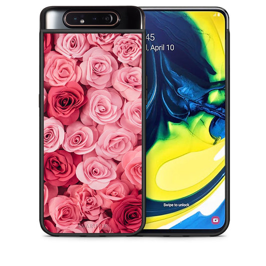 Θήκη Samsung A80 RoseGarden Valentine από τη Smartfits με σχέδιο στο πίσω μέρος και μαύρο περίβλημα | Samsung A80 RoseGarden Valentine case with colorful back and black bezels