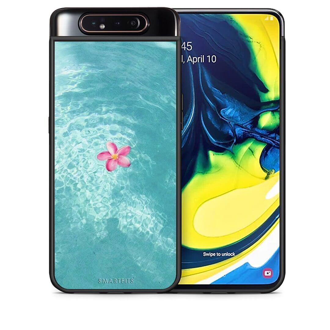 Θήκη Samsung A80 Water Flower από τη Smartfits με σχέδιο στο πίσω μέρος και μαύρο περίβλημα | Samsung A80 Water Flower case with colorful back and black bezels