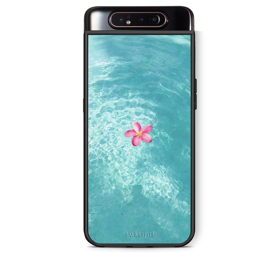 Samsung A80 Water Flower Θήκη από τη Smartfits με σχέδιο στο πίσω μέρος και μαύρο περίβλημα | Smartphone case with colorful back and black bezels by Smartfits