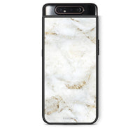 Thumbnail for Samsung A80 White Gold Marble θήκη από τη Smartfits με σχέδιο στο πίσω μέρος και μαύρο περίβλημα | Smartphone case with colorful back and black bezels by Smartfits