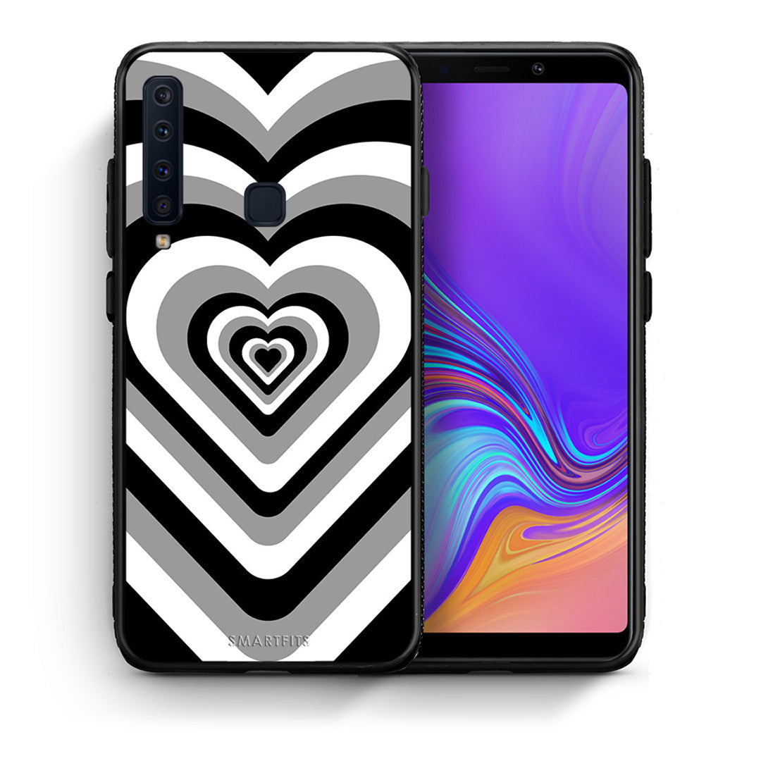 Θήκη Samsung A9 Black Hearts από τη Smartfits με σχέδιο στο πίσω μέρος και μαύρο περίβλημα | Samsung A9 Black Hearts case with colorful back and black bezels