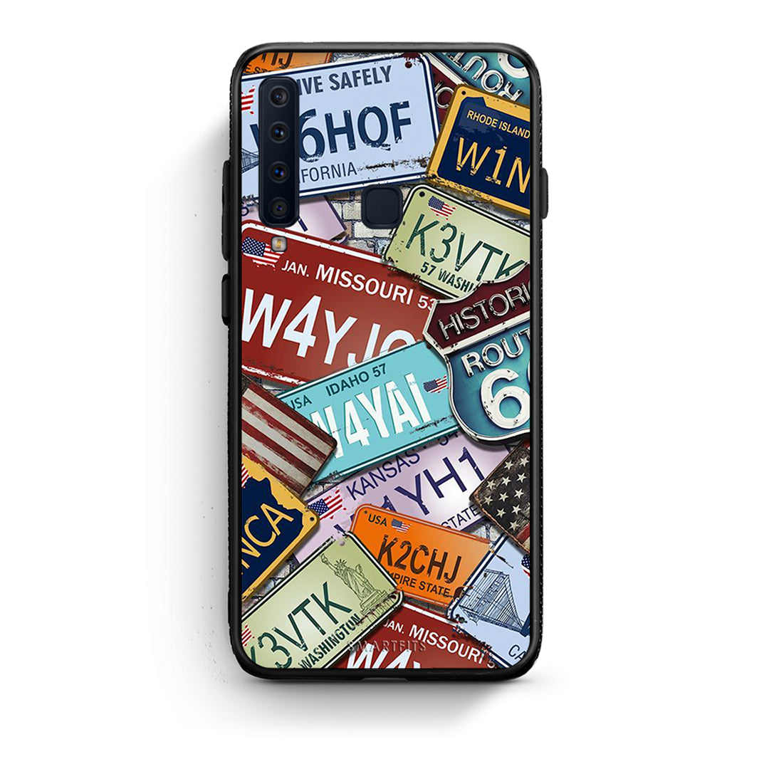 samsung a9 Car Plates θήκη από τη Smartfits με σχέδιο στο πίσω μέρος και μαύρο περίβλημα | Smartphone case with colorful back and black bezels by Smartfits