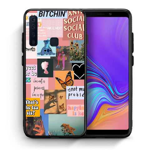 Θήκη Αγίου Βαλεντίνου Samsung A9 Collage Bitchin από τη Smartfits με σχέδιο στο πίσω μέρος και μαύρο περίβλημα | Samsung A9 Collage Bitchin case with colorful back and black bezels