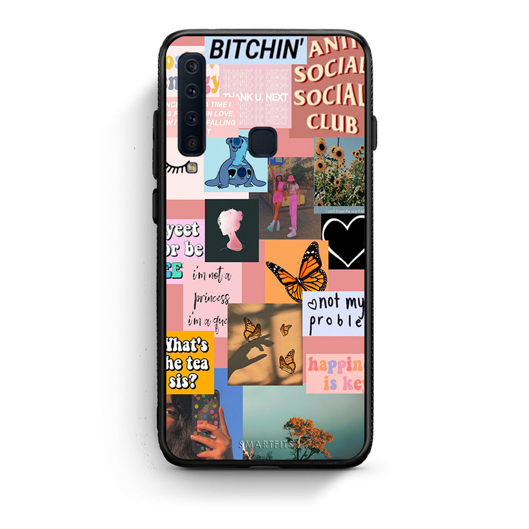 samsung a9 Collage Bitchin Θήκη Αγίου Βαλεντίνου από τη Smartfits με σχέδιο στο πίσω μέρος και μαύρο περίβλημα | Smartphone case with colorful back and black bezels by Smartfits
